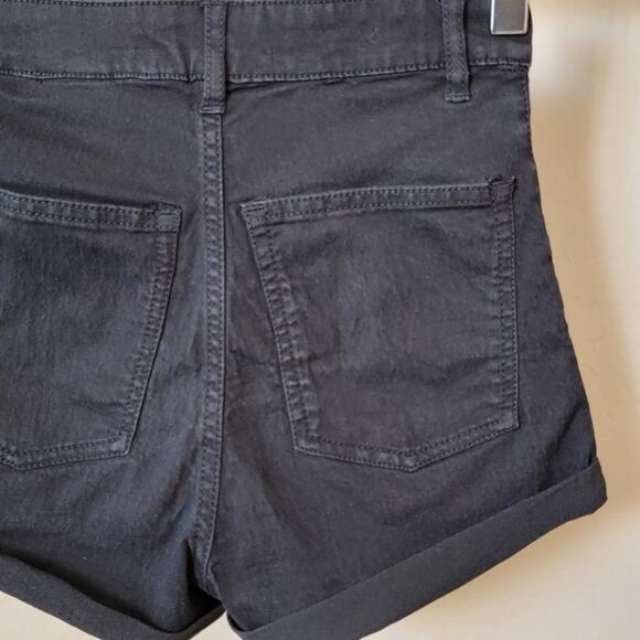 H&M Divided Folded Cuff Black Denim Shorts - Picture 7 of 12